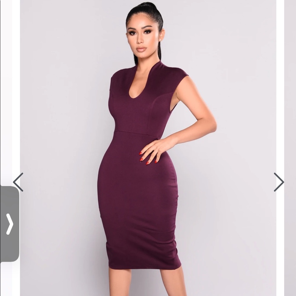 Gabriella Midi Dress - Eggplant